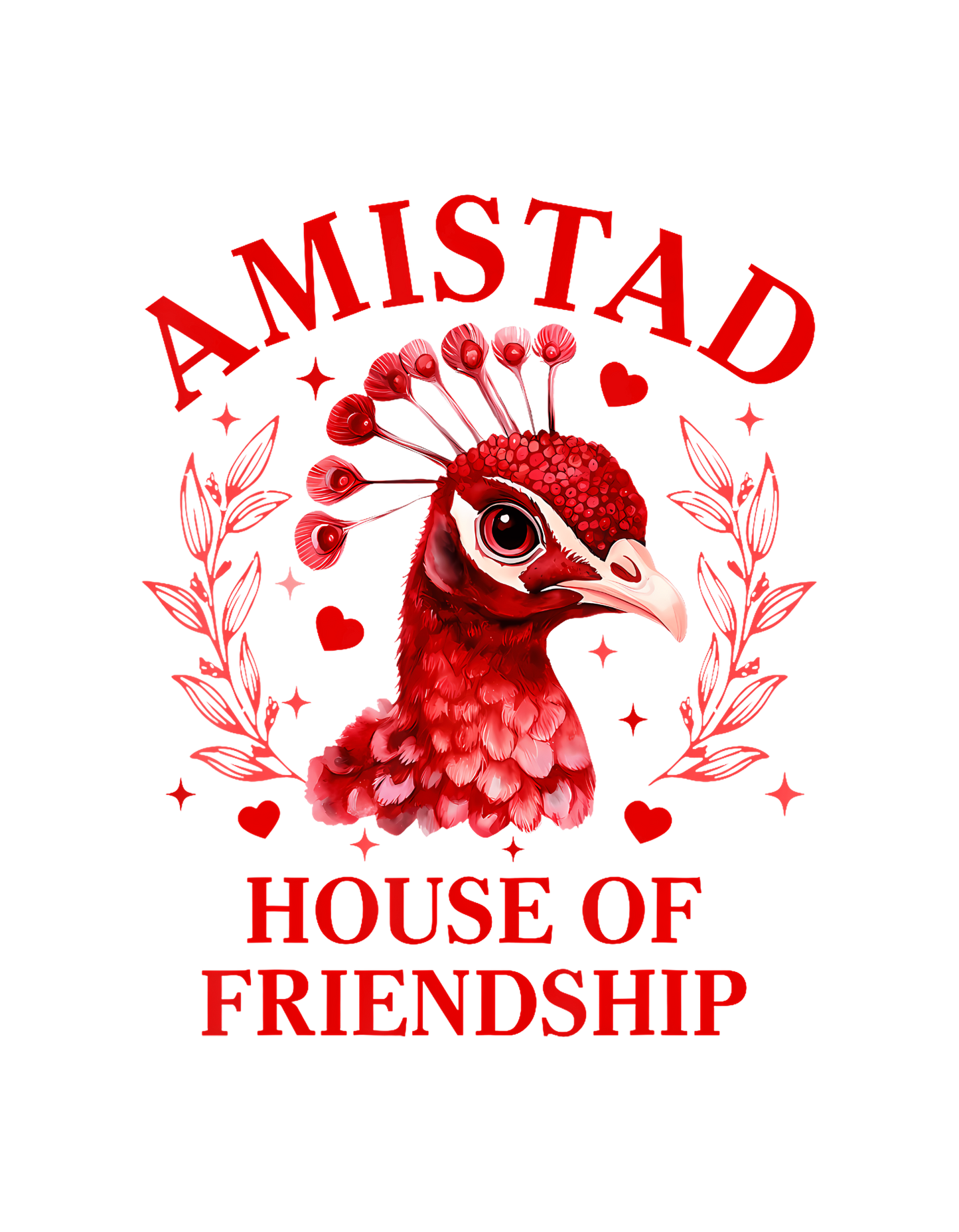 Amistad House of Friendship peacock T-Shirt graphic
