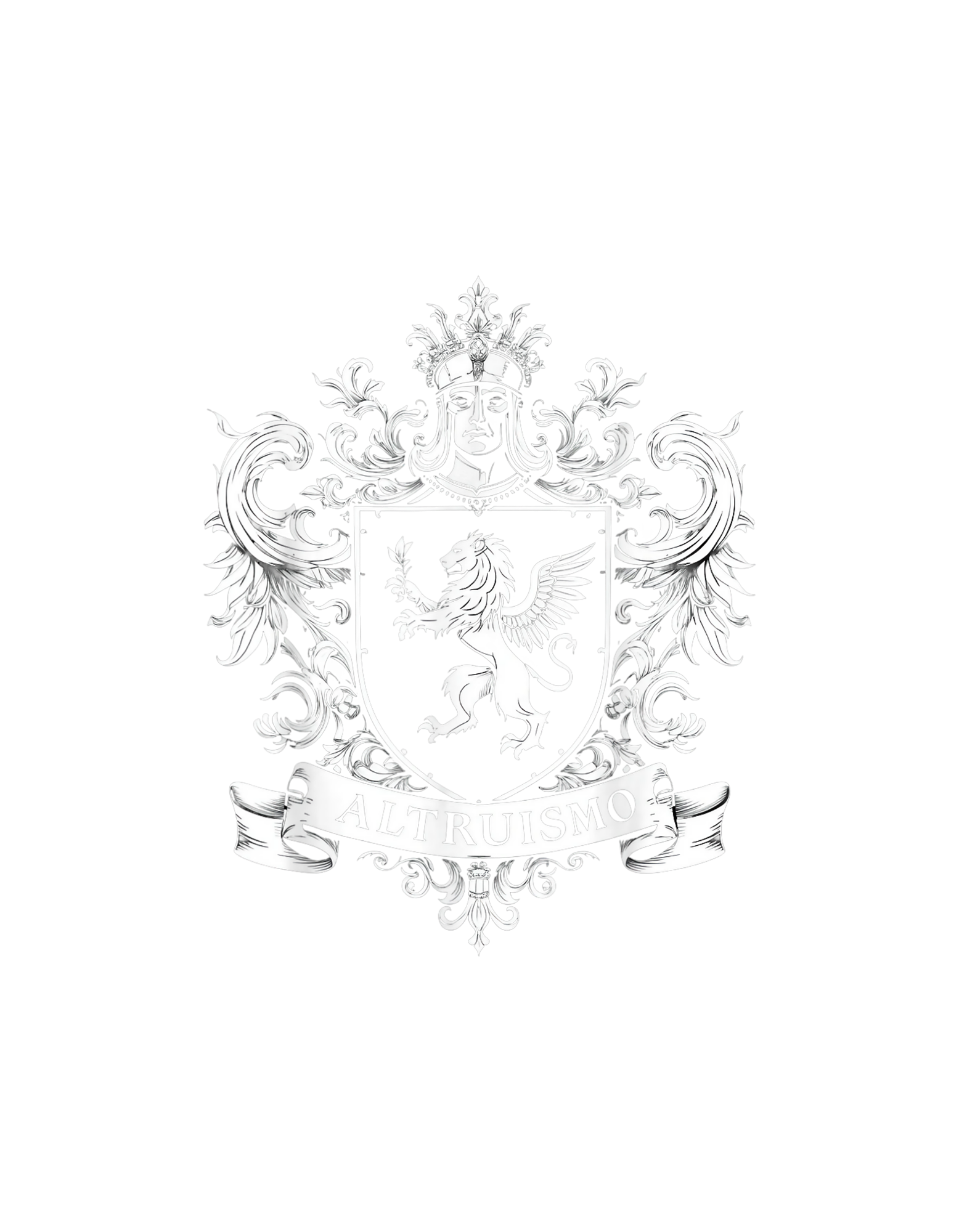 Altruismo white crest coat of arms T-Shirt graphic