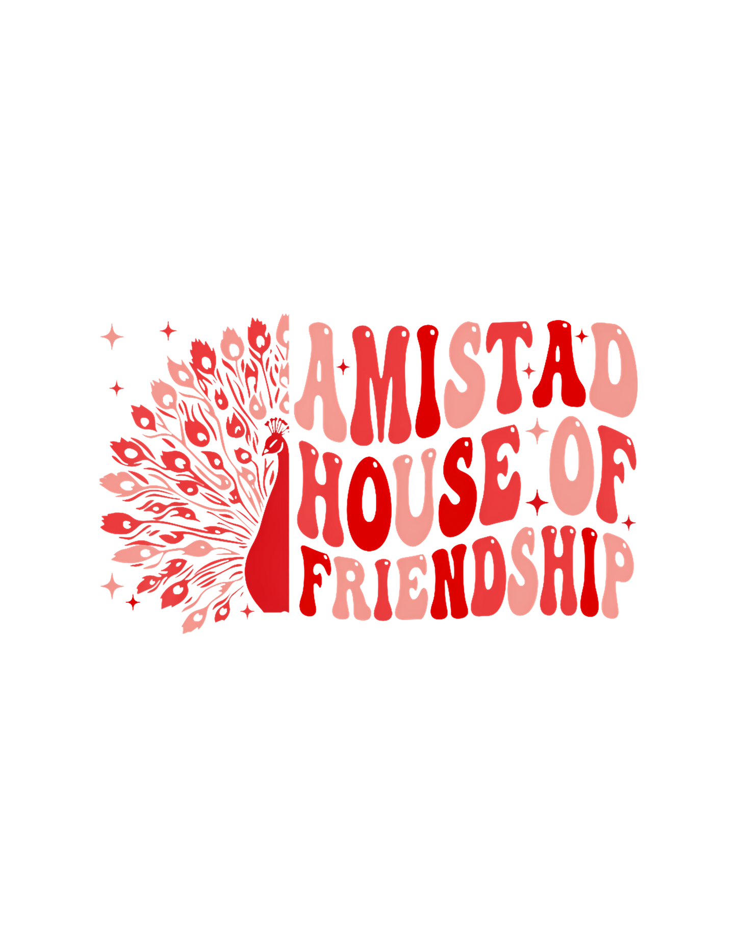 Amistad House of Friendship Retro Peacock T-Shirt graphic
