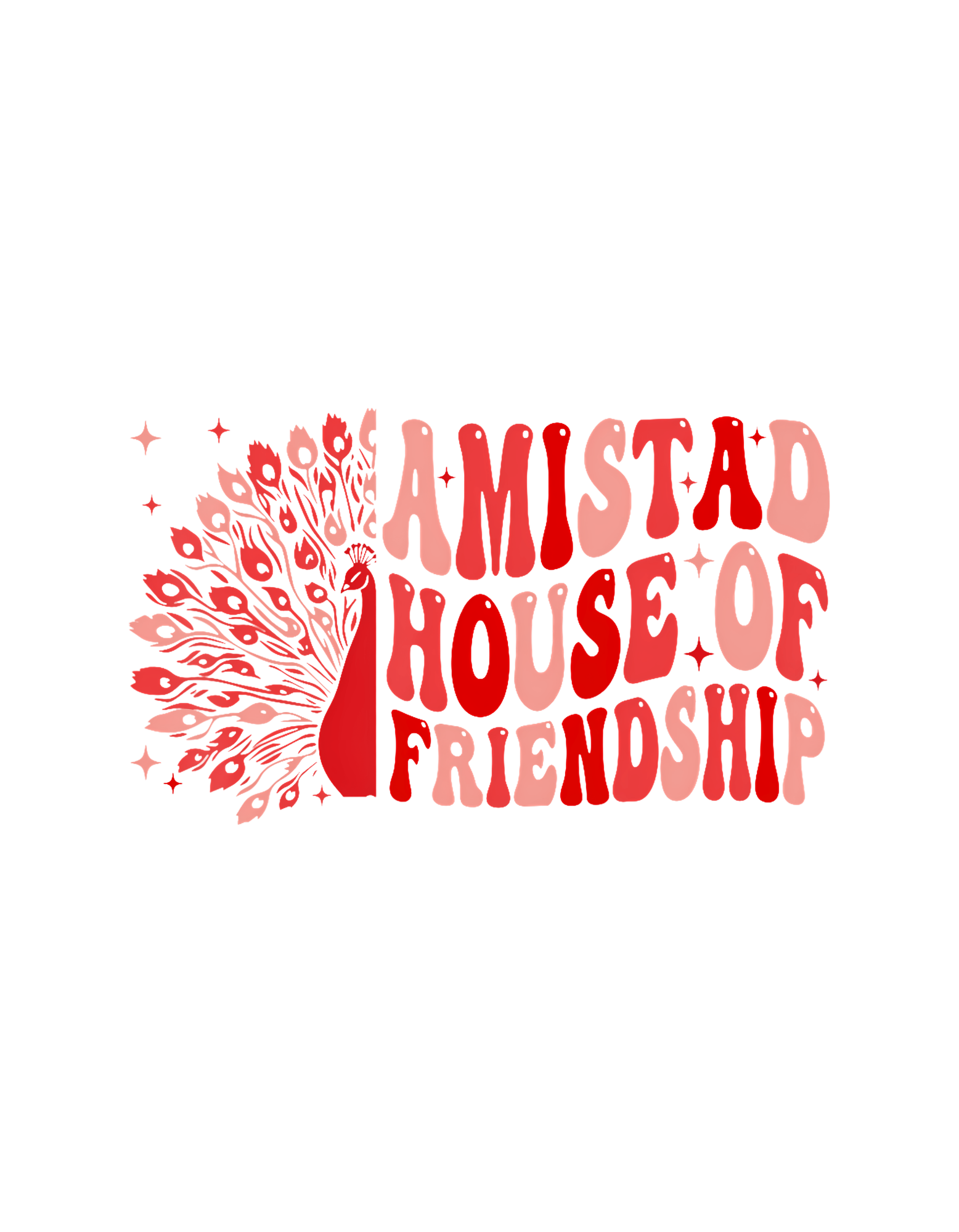 Amistad House of Friendship Retro Peacock T-Shirt graphic
