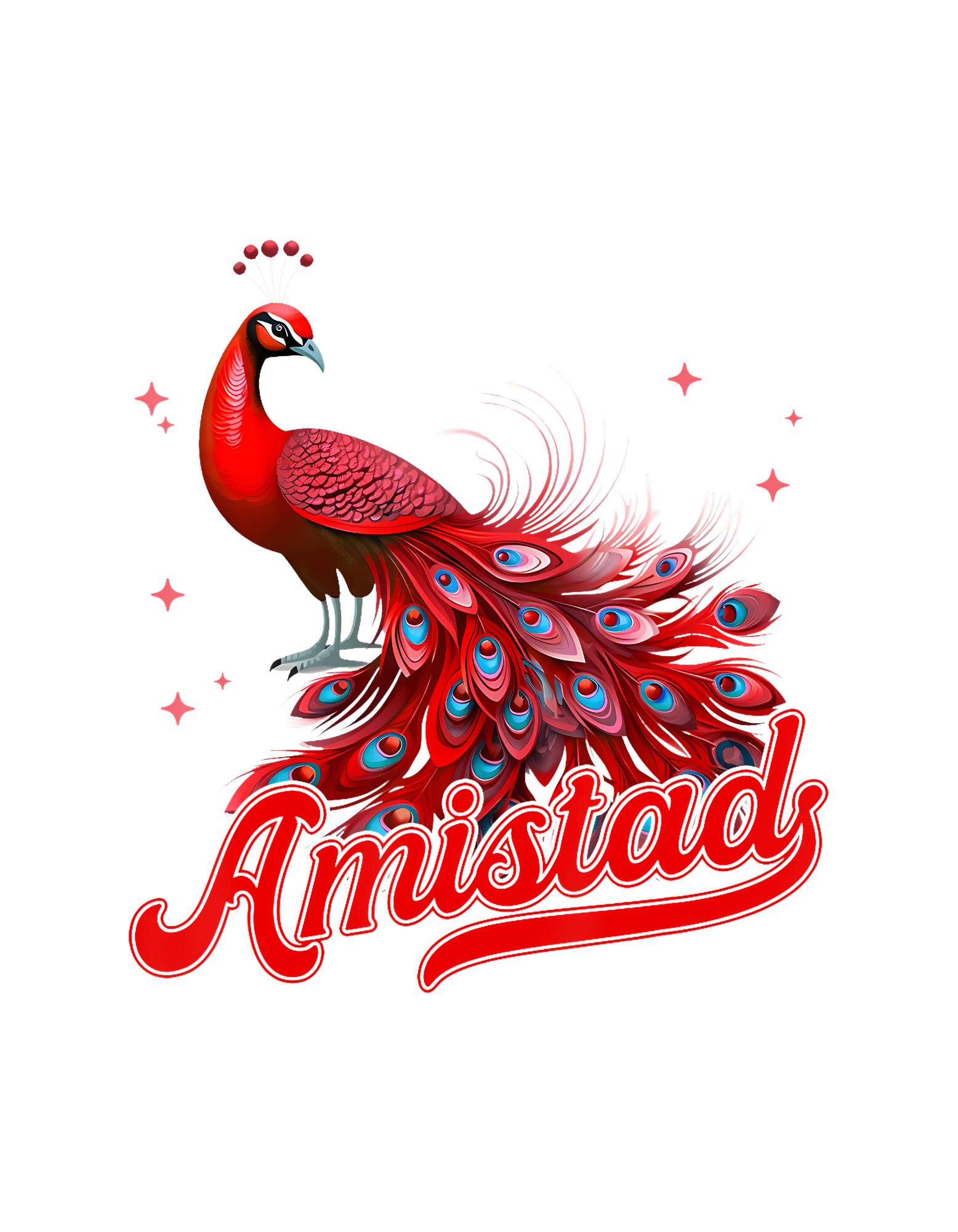 Amistad Peacock T-Shirt graphic