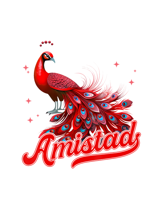 Amistad Peacock T-Shirt graphic