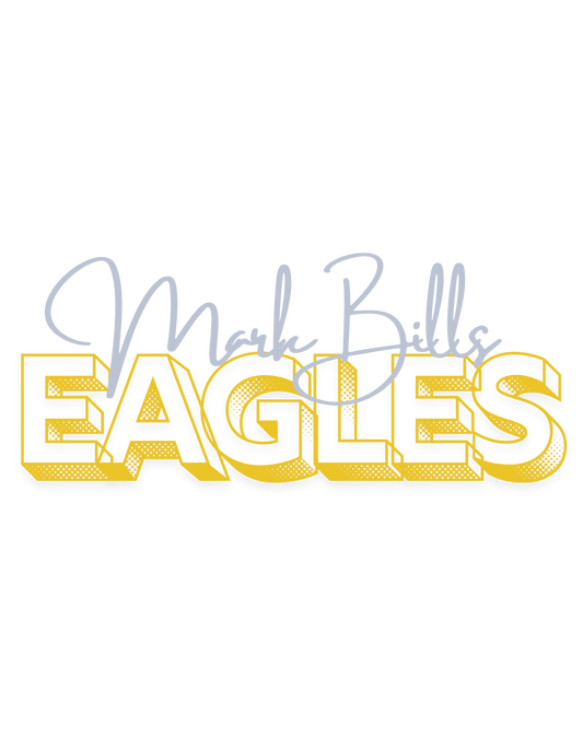 Mark Bills Eagles Script T-Shirt graphic